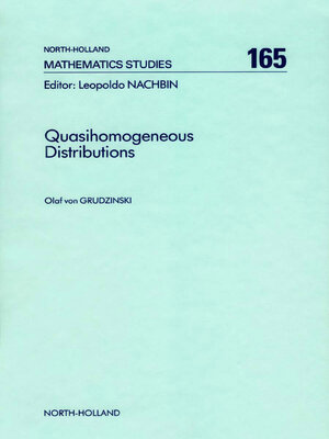 cover image of Quasihomogeneous Distributions